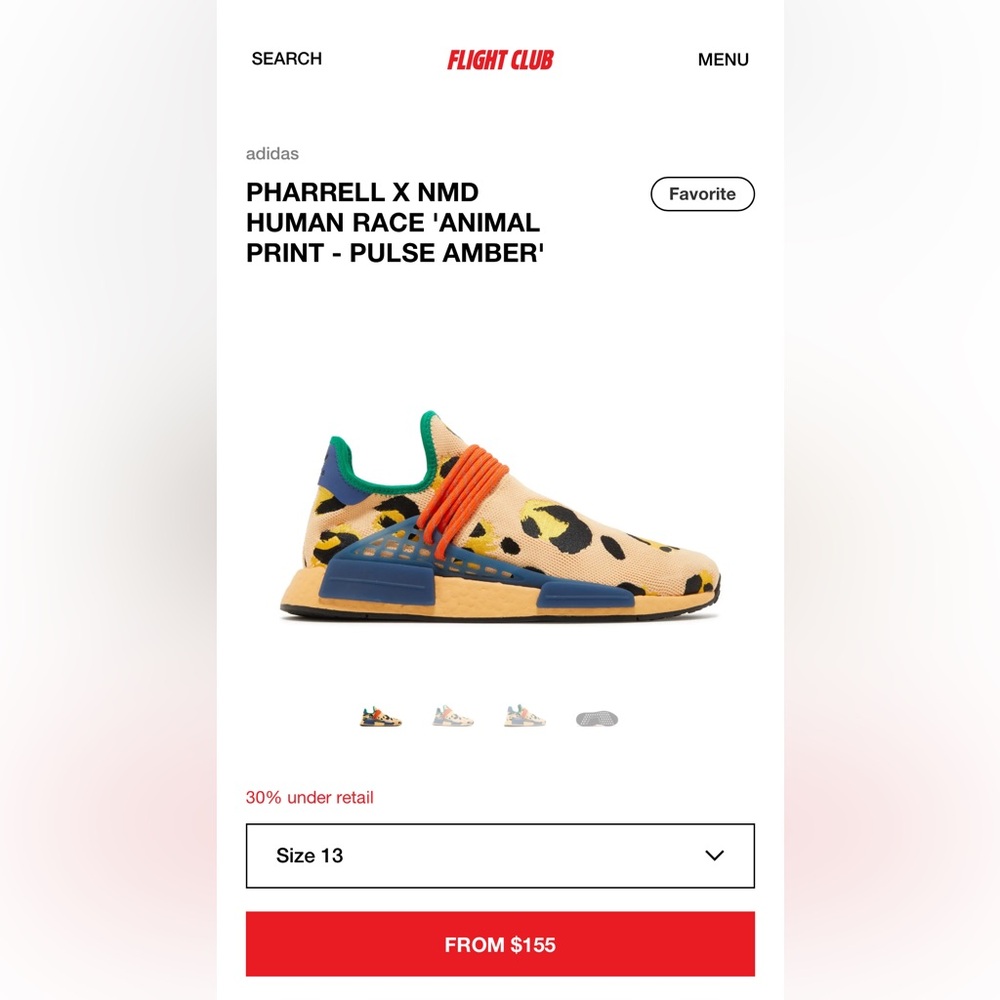 PHARRELL X NMD HUMAN RACE 'ANIMAL PRINT - PULSE AMBER'